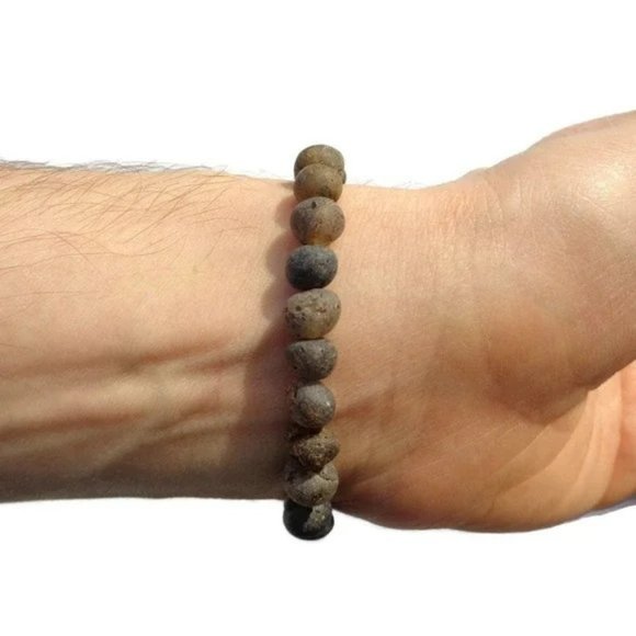 Real Raw BALTIC Amber Bracelet 5-8 mm Beads, Unpolished Natural Amber Bracelet - Picture 6 of 6